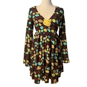 UNIQUE VINTAGE Smak Parlour Geometric Babydoll Bell Sleeve Y2K 1990s NWT